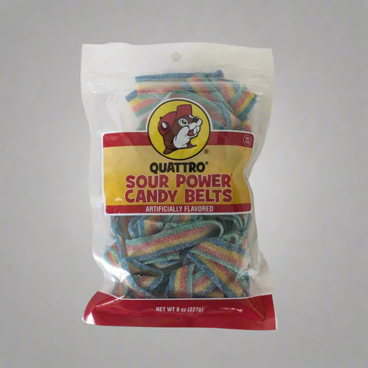 Buc-ee's Sour Power Candy Belts (Watermelon, Strawberry, Mango, Quartto)