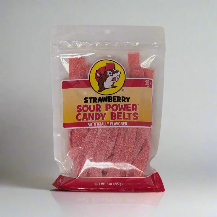 Buc-ee's Sour Power Candy Belts (Watermelon, Strawberry, Mango, Quartto)