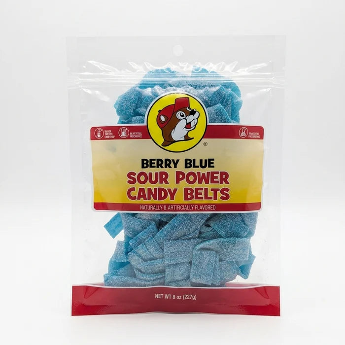 Buc-ee's Sour Power Candy Belts (Watermelon, Strawberry, Quartto, Berry Blue, Dill Pickle)